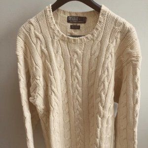 Polo by Ralph Lauren cream cotton/linen crew neck sweater
